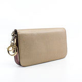 thumbnail Diorissimo Zip Long Wallet In Gold/Pink Leather GHW - L'UXE LINK