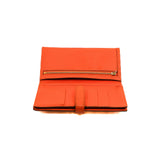 thumbnail Bearn Long Wallet In Orange Lizard Leather GHW Square N Stamp - L'UXE LINK