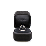 thumbnail pt950 round aquamarine 3.33ct soleste single row ring size 6 - L'UXE LINK