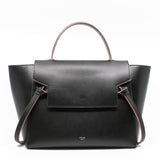 thumbnail Mini Belt Bag In Smooth Calfskin Dark Brown/Pink Handbag PHW With Strap - L'UXE LINK