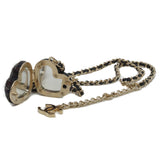 thumbnail heart mirror necklace in tweed grey/ghw - L'UXE LINK