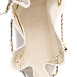 thumbnail CC Drawstring In White Calfskin Quilted Bucket Bag GHW Seri 27 - L'UXE LINK