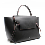 thumbnail Mini Belt Bag In Smooth Calfskin Dark Brown/Pink Handbag PHW With Strap - L'UXE LINK