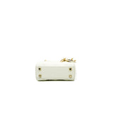 thumbnail Micro Lady Dior In White Lambskin Bag GHW With Strap - L'UXE LINK