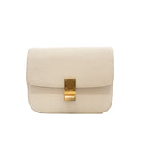 thumbnail Medium Milky White Classic Box Calfskin Leather Bag GHW - L'UXE LINK