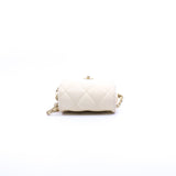 thumbnail White Lambskin Quilted Phone Flap Bag With Chain GHW Seri 29 - L'UXE LINK
