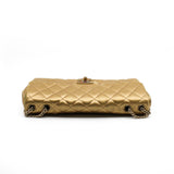 thumbnail Limited Edition Gold Quilted Satin East West Single Flap Bag GHW Seri 12 - L'UXE LINK