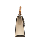 thumbnail top handle bamboo white flap bag - L'UXE LINK