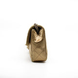 thumbnail Limited Edition Gold Quilted Satin East West Single Flap Bag GHW Seri 12 - L'UXE LINK