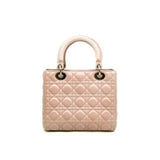 thumbnail Medium Lady Dior Lambskin Pink Purple Bag PHW With Strap - L'UXE LINK