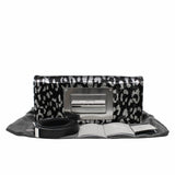 thumbnail clutch glittering black and sliver with strap phw - L'UXE LINK