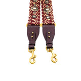 thumbnail Burgundy Oblique Studded Shoulder Strap - L'UXE LINK