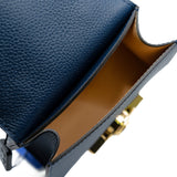 thumbnail Moynat Réjane Nano Bag Calfskin Navy Ghw with Strap - L'UXE LINK