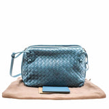 thumbnail NODINI CROSSBODY BAG INTRECCIATO NAPPA SMALL LEATHER BLUE - L'UXE LINK