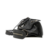 thumbnail Mini Le City Bag In Black Arena Storico Lambskin PHW With Logo Strap - L'UXE LINK