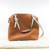 thumbnail tote brown mix white zippy bag - L'UXE LINK