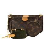 thumbnail Multi Pochette Accessoires with khaki strap in monogram ghw 2022+