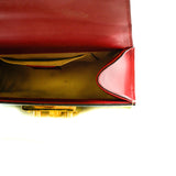 thumbnail Small GG Supreme Monogram And Red Leather With Navy Blue Hibiscus Blooms Padlock Handbag GHW - L'UXE LINK
