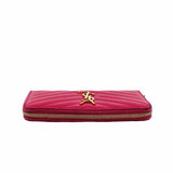 thumbnail Classic Monogram Zip Around Wallet Matelasse Chevron Leather pink ghw - L'UXE LINK