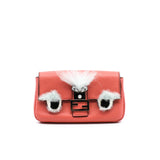 thumbnail mini baguette orange pink owl fur - L'UXE LINK