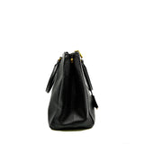 thumbnail Large Black Saffiano Leather Galleria Bag GHW With Strap - L'UXE LINK