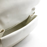 thumbnail Medium Be Dior Leather Top Handle White/Black Handbag PHW With Strap - L'UXE LINK