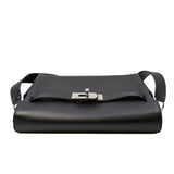 thumbnail Kelly Messenger PM Bag In Black Evergrain Leather PHW W Stamp - L'UXE LINK