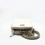 thumbnail 2019 CC White Lambskin Leather Round Handle Camera Case Satchel Bag GHW Seri 29 - L'UXE LINK