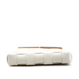 thumbnail Intrecciato Snap Clutch in leather white ghw - L'UXE LINK