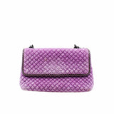 thumbnail tote in pink velvet brushed silver - L'UXE LINK