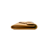 thumbnail jige clutch in swift brown/lime y stamp
