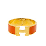 thumbnail Enamel Orange/Gold Clic Clac H Bracelet - L'UXE LINK