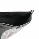 thumbnail Zipped clutch black Printed Coated Canvas - L'UXE LINK