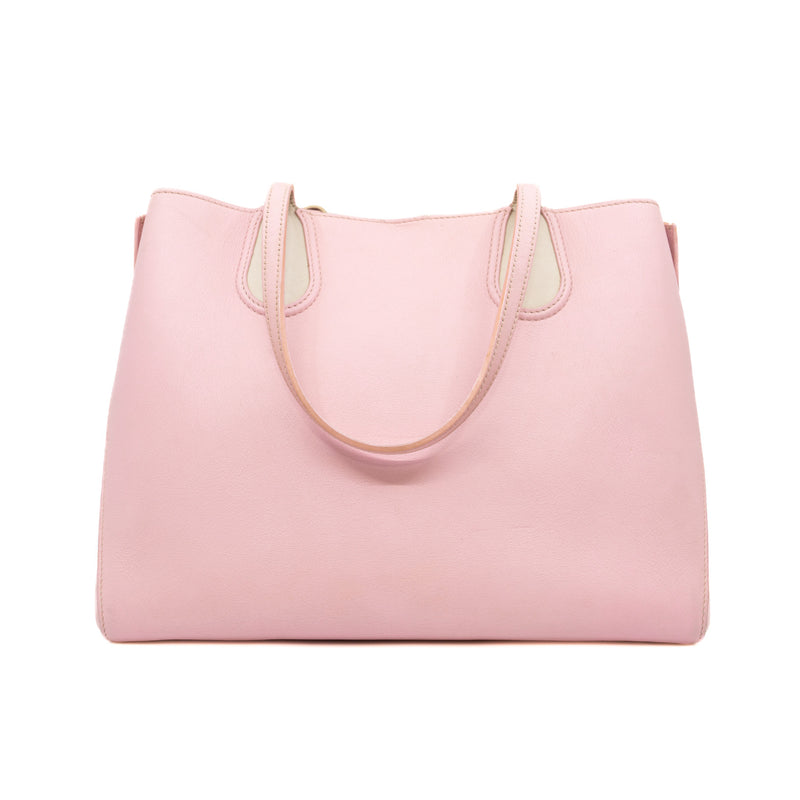 medium tote in leather pink phw