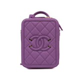 thumbnail Filigree Purple Caviar Leather Vertical Vanity Case GHW Seri 29 - L'UXE LINK