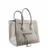 thumbnail Luggage Bag medium Crocodile Embossed Phantom grey ghw - L'UXE LINK