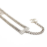 thumbnail Crystal CC Logo Silver Choker Necklace - L'UXE LINK