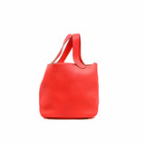 thumbnail picotin 22cm in tc leather T5 Rose Jaipur  phw R stamp - L'UXE LINK