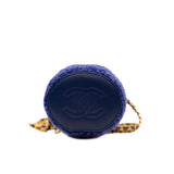 thumbnail mini vanity with top handel and chain in twist/leather purple ghw