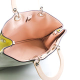 thumbnail Large Diorissimo In Grey/Yellow/Pink Calfskin Leather Handbag PHW With Strap - L'UXE LINK