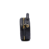 thumbnail Small Coco Mark Round Vanity Case In Black Caviar Leather GHW - L'UXE LINK