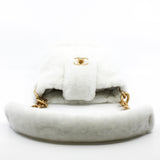 thumbnail White Shearling With Fur Strap Bucket Bag GHW Seri 30 - L'UXE LINK