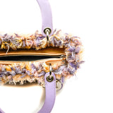 thumbnail Medium Lady Dior In Beige/Purple Tweed Cannage Handbag PHW (No Strap) - L'UXE LINK