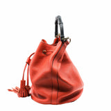 thumbnail tote bag medium with bamboo handle and strap orange - L'UXE LINK