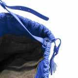 thumbnail Drawstring Tassel Tote Intrecciato Nappa leather blue - L'UXE LINK