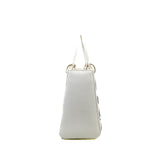 thumbnail Medium Lady Dior In White Patch Embellished Leather Handbag PHW (No Strap)