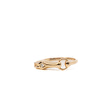 thumbnail Very Small Galop Hermes Ring In Rose Gold Set With 1 Diamond Size 52 - L'UXE LINK