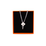 thumbnail Silver Equestre White Leather Necklace Metal Necklace PHW - L'UXE LINK