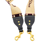 thumbnail Burgundy Canvas Embroidered Shoulder Strap GHW - L'UXE LINK