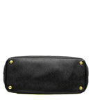 thumbnail Large Black Saffiano Leather Galleria Bag GHW With Strap - L'UXE LINK